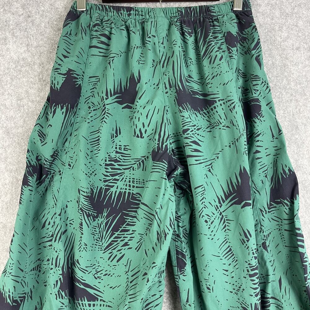 Kleen Parachute Pants Womens Medium Green Palm Print Pull On Cropped Tropical - Picture 8 of 11